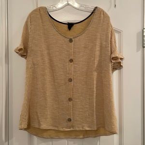 XL mustard striped top